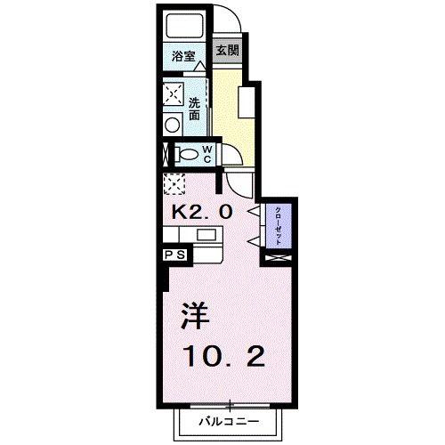 ショウアンドハープ(ワンルーム/1階)の間取り写真
