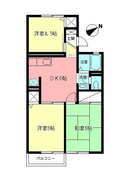グリーンハイツ駒形(3DK/2階)の間取り写真