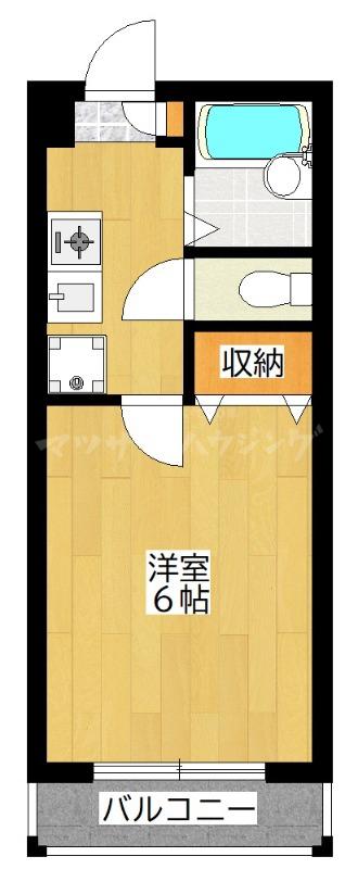 アーケイディア(1K/1階)の間取り写真
