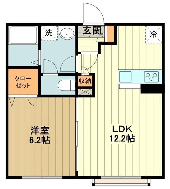 オークプレイス(1LDK/2階)の間取り写真
