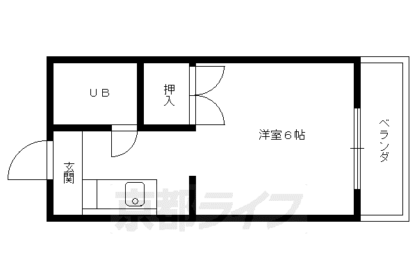 エスポアール小西(1K/1階)の間取り写真