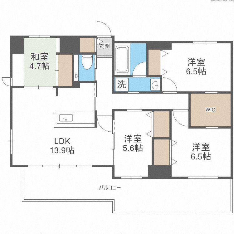 BPRレジデンス高宮(4LDK/12階)の間取り写真