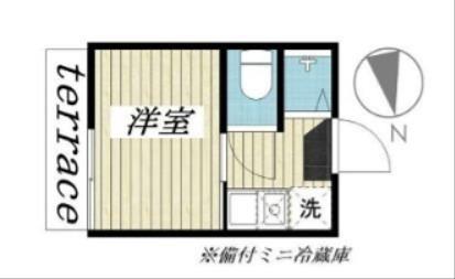 ポンデロッサ学芸大学(1K/1階)の間取り写真