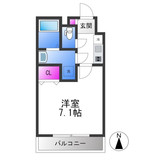 アッシュメゾン加美正覚寺II(1K/2階)の間取り写真