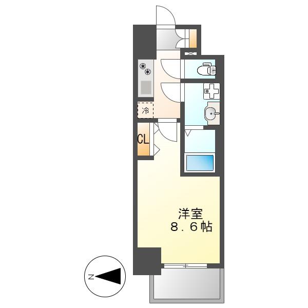 S-RESIDENCE金山ウエスト(1K/11階)の間取り写真