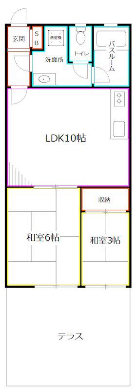 MMT若宮(2LDK/1階)の間取り写真