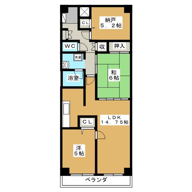 TQレジデンス柏(2SLDK/6階)の間取り写真