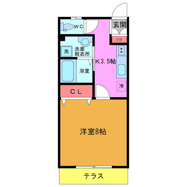 フォレスト(1K/2階)の間取り写真