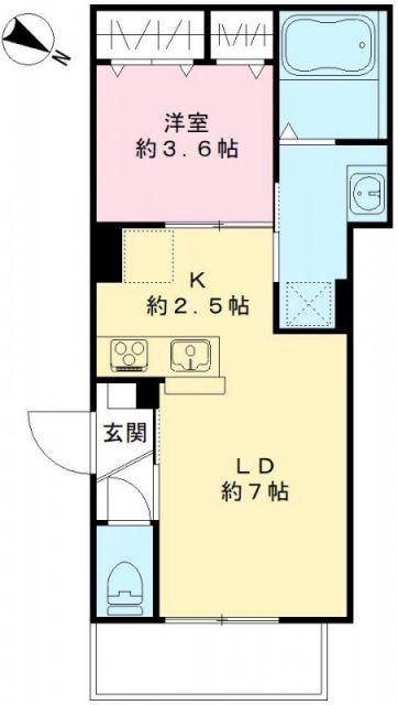 パークヴィラ桜木(1LDK/1階)の間取り写真