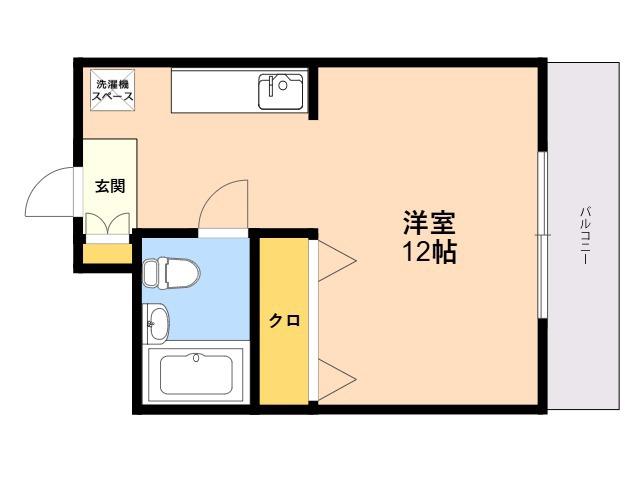 ヘブンフィールド荒江(ワンルーム/5階)の間取り写真