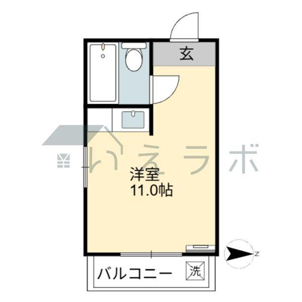 リシェスナワテ(ワンルーム/2階)の間取り写真