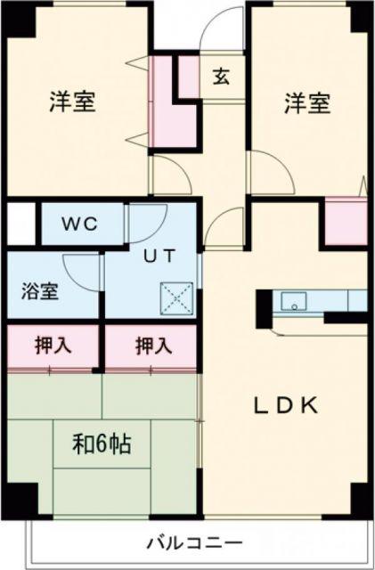 アーバンコートK(3LDK/4階)の間取り写真