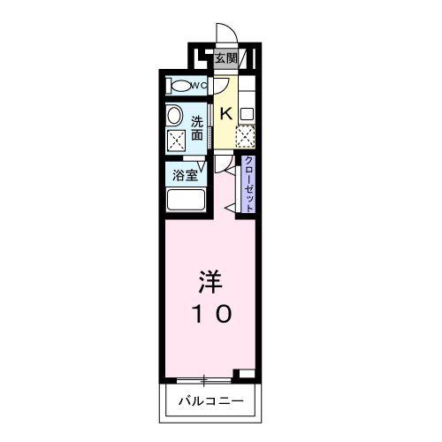アイルヴィラK(1K/1階)の間取り写真