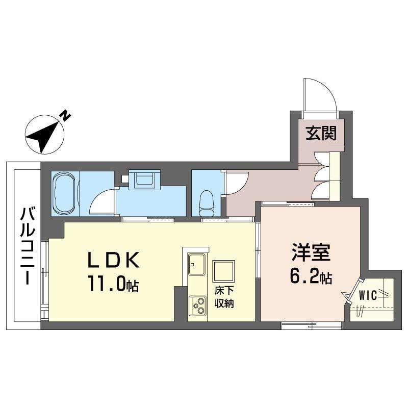 リベラル泉町(1LDK/2階)の間取り写真
