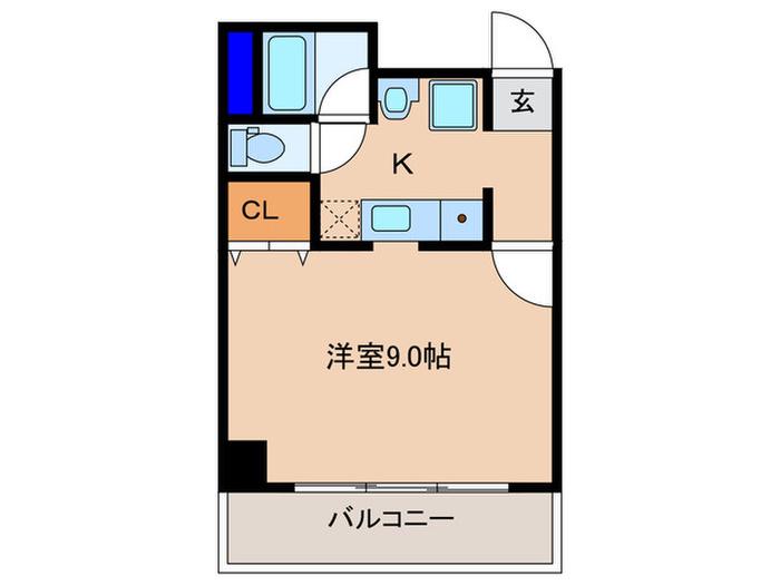 ASUNAROーSO(1K/9階)の間取り写真
