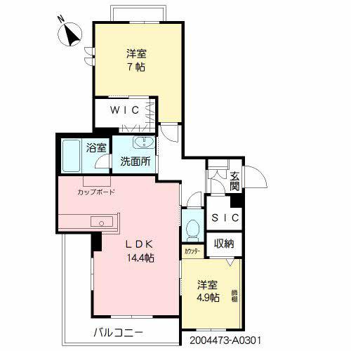 SHAMAISON EST MA-MA(2LDK/3階)の間取り写真
