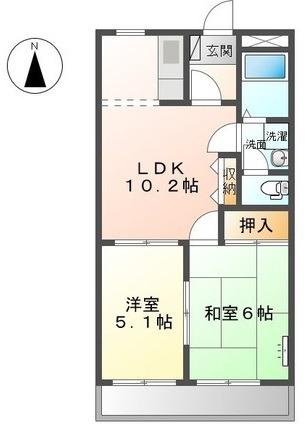 ファインヴィーブル参番館(2LDK/1階)の間取り写真
