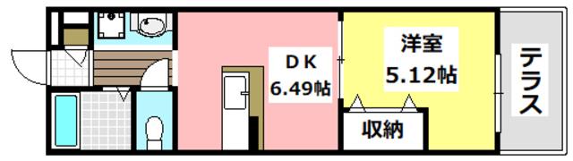 PERLA穂積(1DK/1階)の間取り写真
