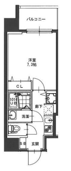 S-RESIDENCE緑橋駅前(1K/9階)の間取り写真