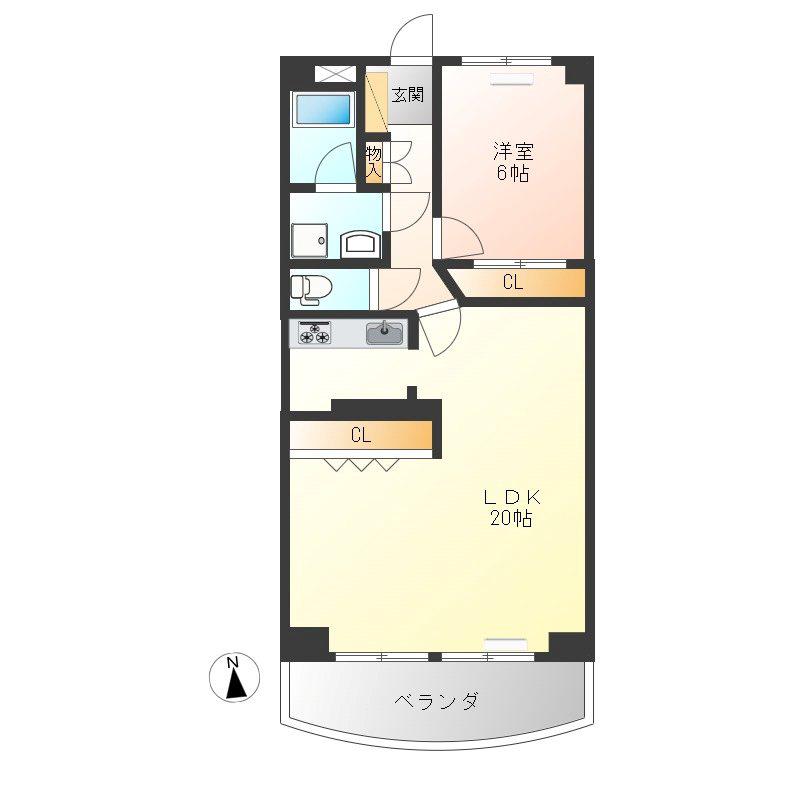 ネオ・ニシキ(1LDK/8階)の間取り写真