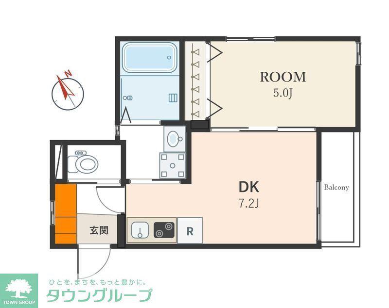 ALATO HATANODAI(1DK/1階)の間取り写真