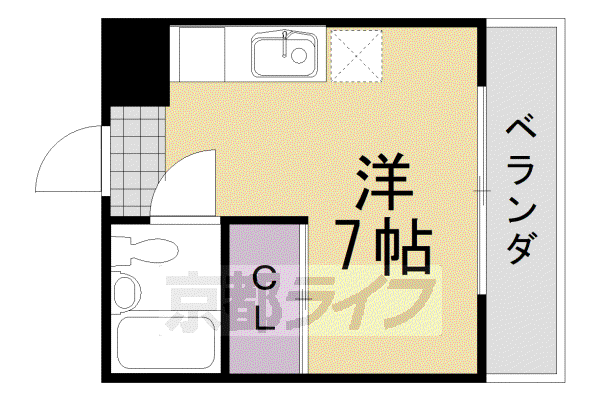 田原ハイツ(1K/2階)の間取り写真