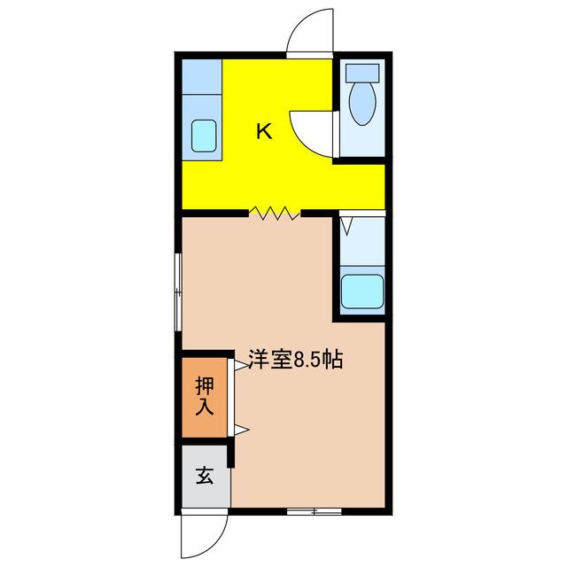 SONRISA藤町(1K/2階)の間取り写真