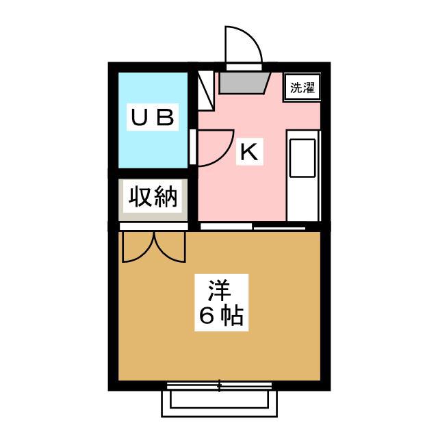 セジュール長里(1K/2階)の間取り写真
