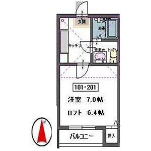 ソルフェージュ(1K/1階)の間取り写真