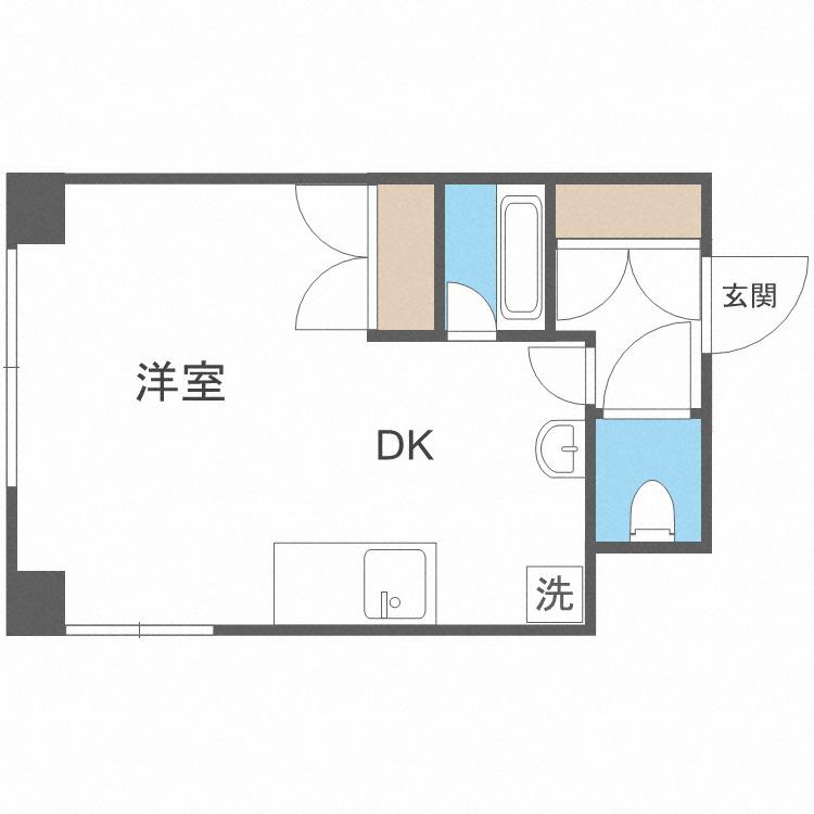 ラフォーレ47(1DK/1階)の間取り写真