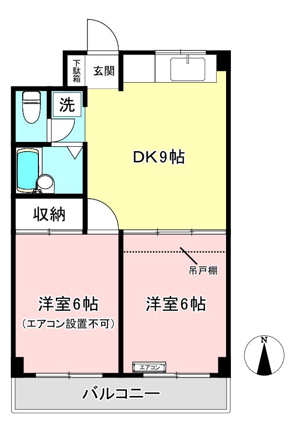 日吉パフィオマンション(2DK/3階)の間取り写真