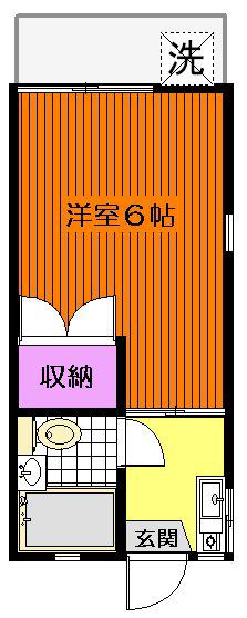 フラット野方III(1K/1階)の間取り写真