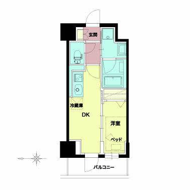 セルン新町(1DK/3階)の間取り写真