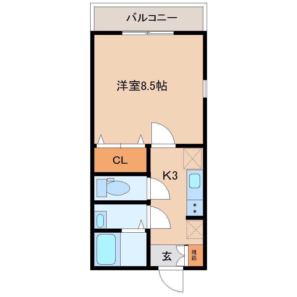 トレステーラ65輝(1K/1階)の間取り写真