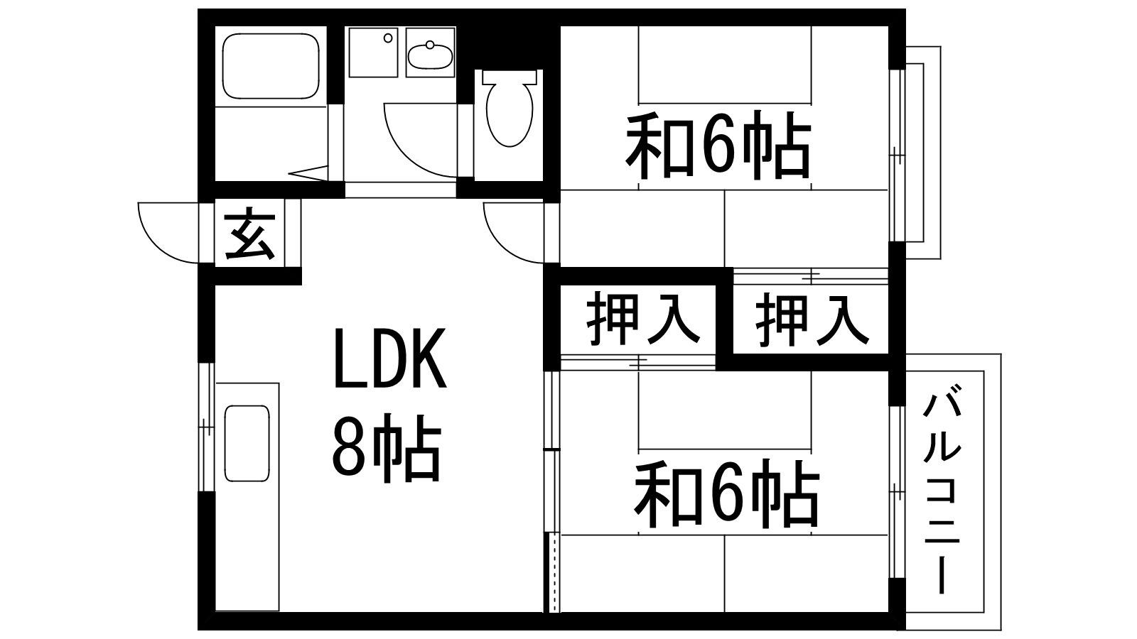 ミューズハイツ(2LDK/2階)の間取り写真