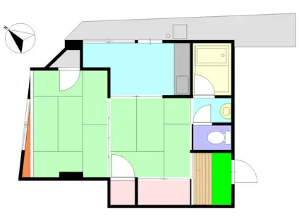 谷内ビル(2K/3階)の間取り写真