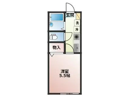 フルセイル片倉町(1K/2階)の間取り写真