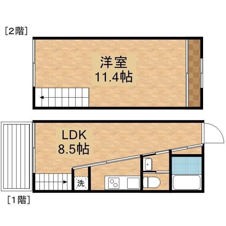 ECRU(1LDK/1階)の間取り写真