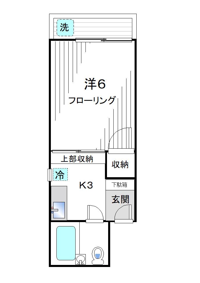 海藤マンション(1K/2階)の間取り写真
