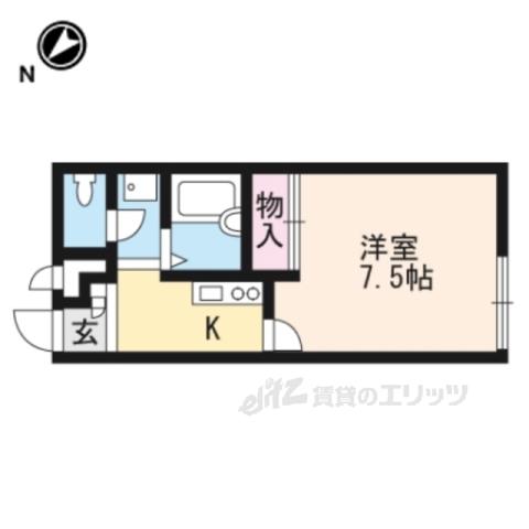 レオパレスグランヴィア東草津Ⅲ(1K/2階)の間取り写真