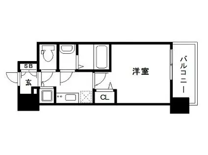 プレサンス神戸元町(1K/4階)の間取り写真