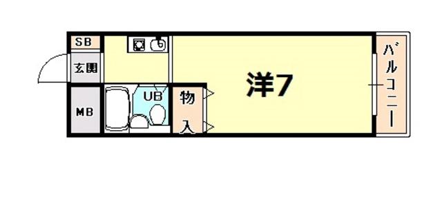 アイビーコートII(ワンルーム/3階)の間取り写真