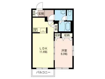 PERLE NONNO(1LDK/1階)の間取り写真