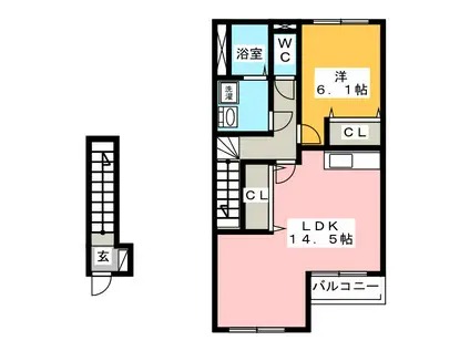 グランツ本今(1LDK/2階)の間取り写真