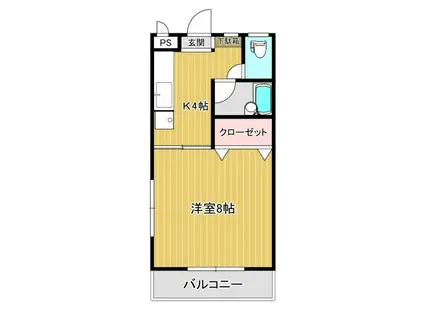 クロワッサンII(1K/3階)の間取り写真