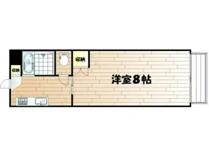 アクラート学南(1K/2階)の間取り写真