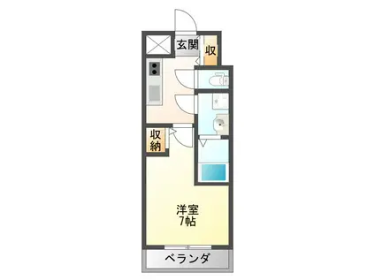 スプランディッドII(1K/3階)の間取り写真