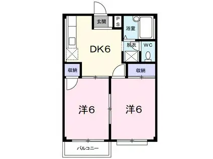 エルディム笹島(2DK/2階)の間取り写真