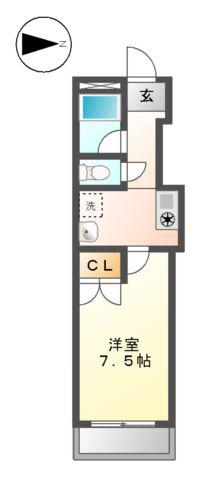 AMITY城西(1K/2階)の間取り写真