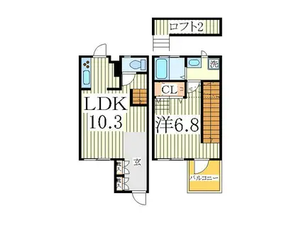 KASHIWANOHA HYGGE N棟(1LDK/1階)の間取り写真